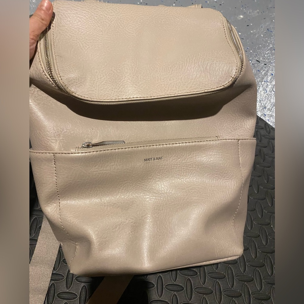 Matt & Nat Light Tan Backpack with flaws